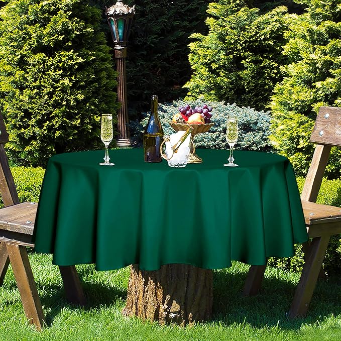 Fitable Green Round Tablecloth 60 inch, Stain and Wrinkle Resistant Washable - Image 3