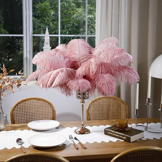 Larryhot Pink Ostrich Feathers Bulk- 16-18 inch 10pcs Feathers - Image 5