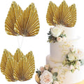 Ephlyn 6Pcs Paper Palm Leaves Fan Cake Toppers Palm Leaf Fan Cake Picks Craft by Ephlyn