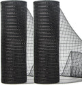 Ribbli 2 Rolls Black Mesh Ribbon, 10 inch x 30 feet Each Roll, Metallic Black by Ribbli