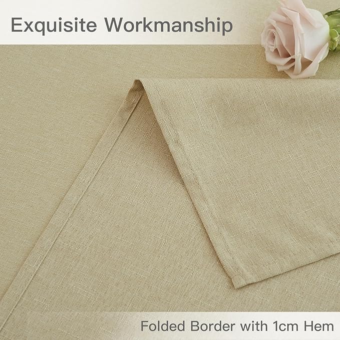 maxmill Rectangular Tablecloth Linen Texture Stain Proof Waterproof Wrinkle - Image 6