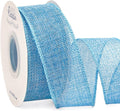 Ribbli Baby Blue Burlap Wired Ribbon, 1-1/2” Inch x Continuous 10 Yard by Ribbli
