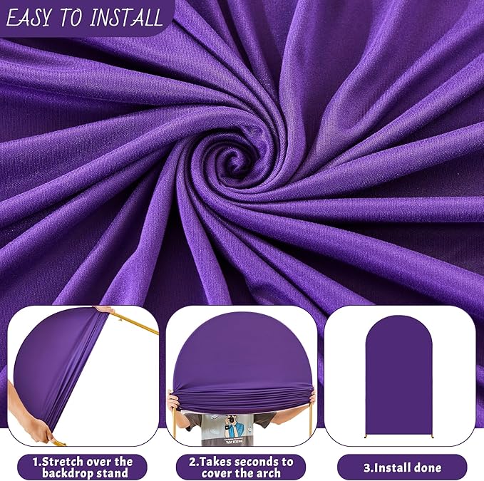 7.2FT Purple Arch Backdrop Cover - Image 3