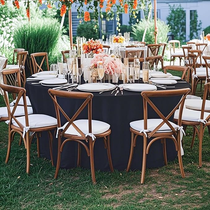 10 Pack Black Round Spandex Tablecloths - Image 7