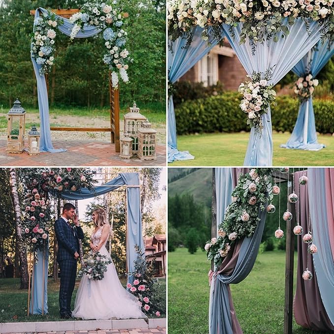 8 Panels Wedding Arch Draping Fabric 28" x 20Ft Wedding Arch Drapes Chiffon - Image 2