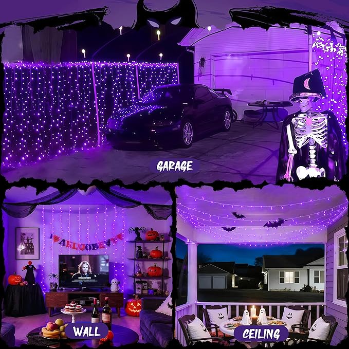JMEXSUSS 300LED Purple Halloween Lights - Image 4