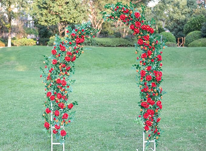 6FT Pink Flower Garland Artificial Rose Vines Hanging Floral Garland - Image 6