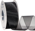 Ribbli Black Sheer Organza Ribbon, 1-1/2 Inches x Continuous 50 Yard Use by Ribbli