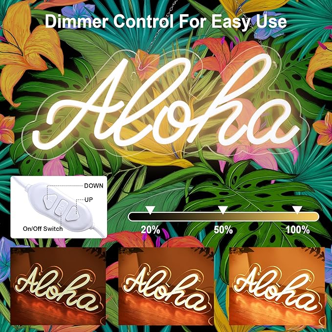 Aloha Neon Light Aloha Warm White Neon Sign - Image 2