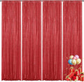 Red Sequin Backdrop Curtain 4 Pieces 2FTx8FT Glitter Photography Backdrop by Unknown