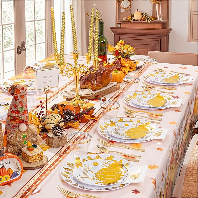 Festiva 176Pcs Thanksgiving Plastic Plates - Image 8