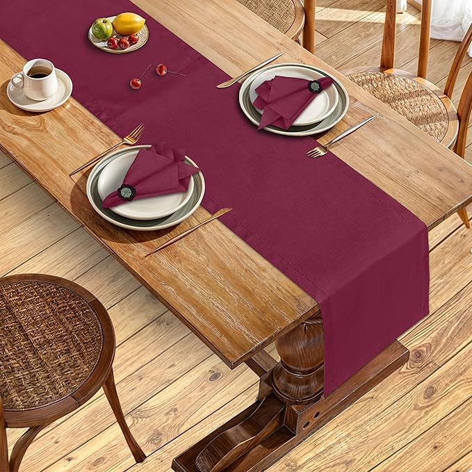 Ruvanti Linen Table Runner 72 Inches, Classic Hemstitch, Non-Slipping, Stain - Image 5