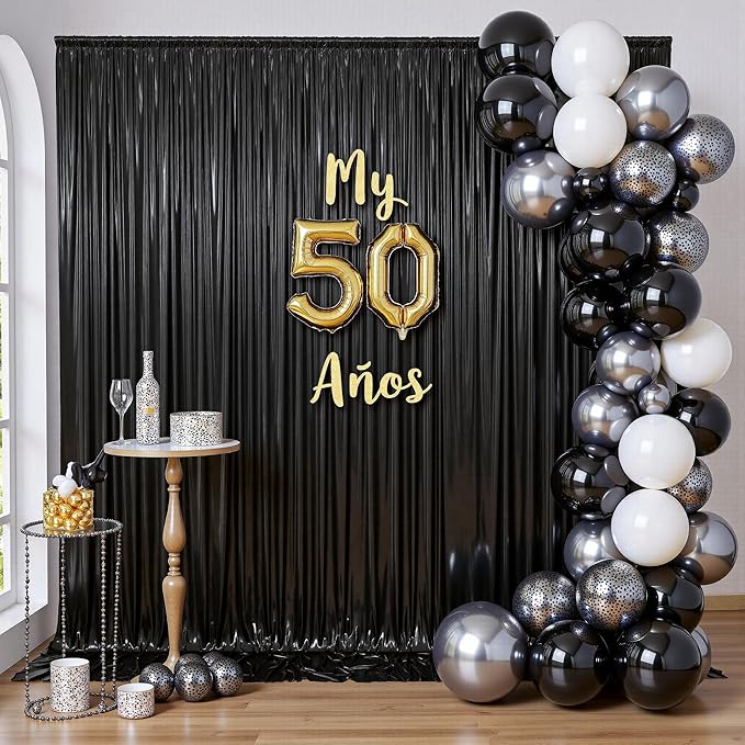 Outpain Thick 10 ft x 10 ft Black Sequin Backdrop Curtain - Image 8