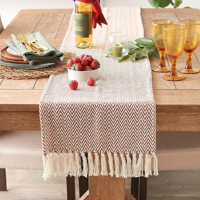 DII Woven Basic Tabletop Collection Chevron Table Runner - Image 3