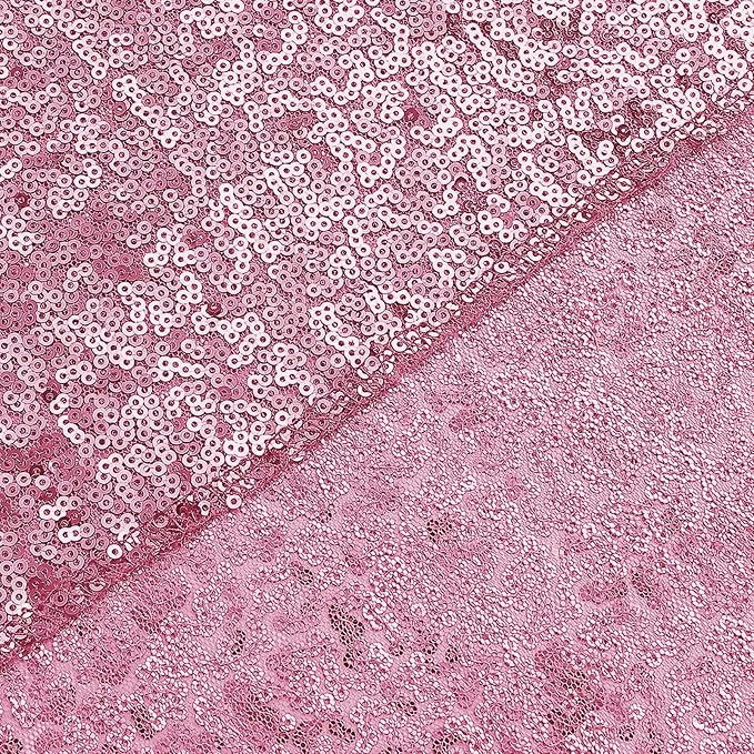 Sugargirl Pink Sequin Backdrop Curtain 4 Panels 2FTx8FT Glitter Pink Background - Image 9