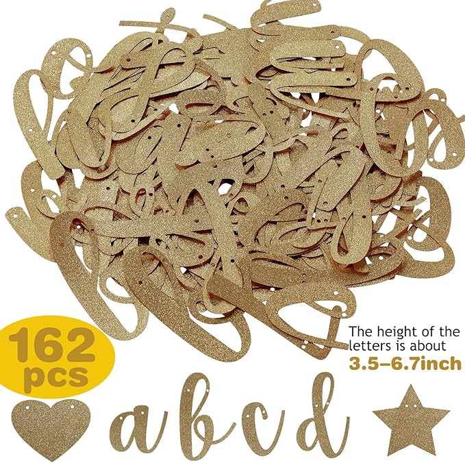 TaoBary 167 Pcs DIY Banner Kit Happy Birthday Glitter Banner Customizable - Image 4