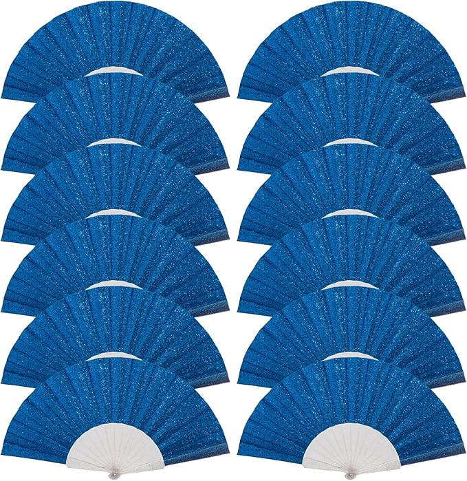 12 Pack Handheld Fan, Folding Hand Glitter fan by SiissaPeksid