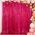 ShiDianYi Sequin Curtain Backdrop 8FT X 10FT Hot Pink Sequin Photo Backdrop by ShiDianYi