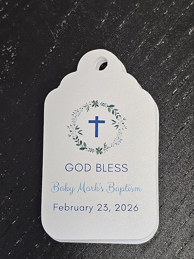 Mi Bautizo Baptism Christening Personalized Thank You Tags 20 pcs - Image 5