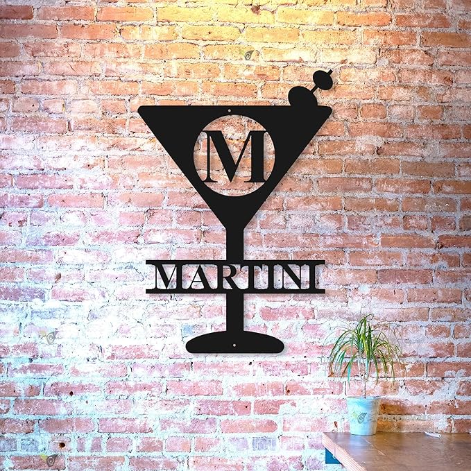 Personalized Martini Initial Name Sign LED Lights, Bar Sign, Bar Sign Decor - Image 3