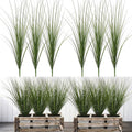 6PCS Fake Plants Artificial Wheat Grass Greenery Plastic Plants Fake Grass by UqueetenLtd