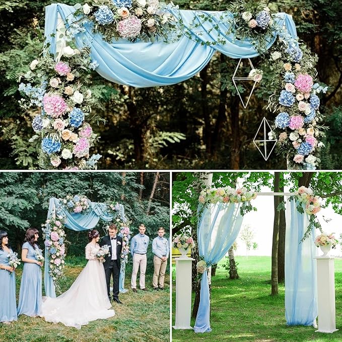 4 Panels Wedding Arch Draping Fabric 28" x 20Ft Chiffon Wedding Arch Drapes - Image 6