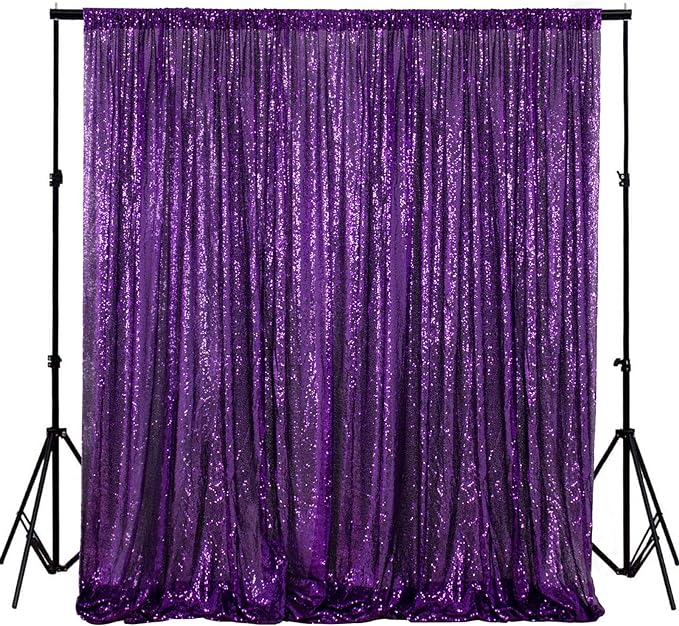 ShinyBeauty 4FT x 7FT Purple Sequin Backdrop | Photobooth Background | Wedding by ShinyBeauty