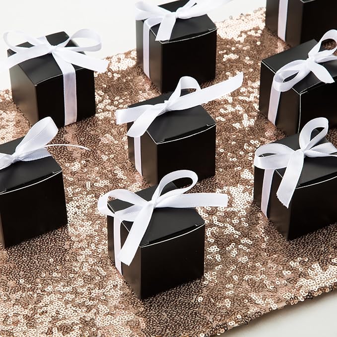 AWELL Black Gift Candy Box Bulk 2x2x2 inches - Image 2