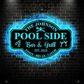 Personalized Family Poolside Sign LED Light, Swimming Pool Metal Sign, Pool by soulglass