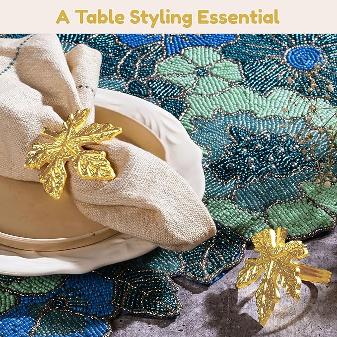 Elegant Handcrafted Leaf Napkin Rings - Image 6