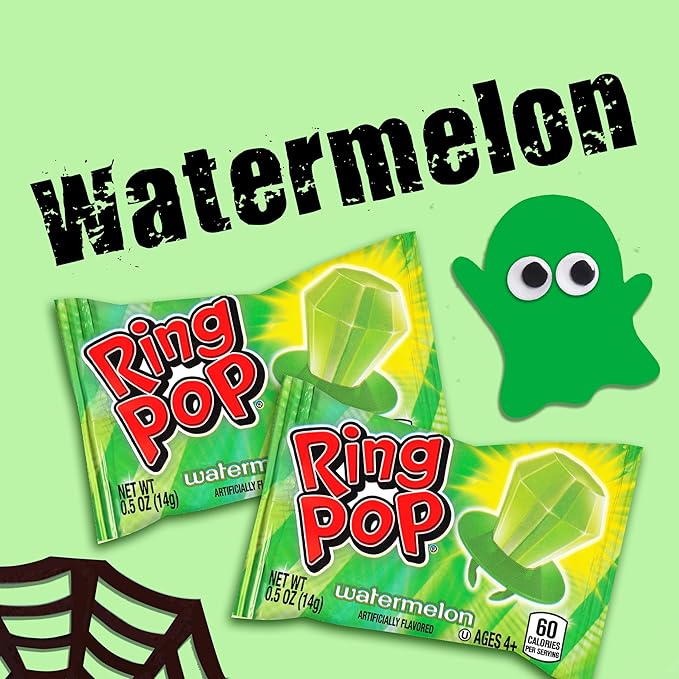 Ring Pop Green Halloween Candy Lollipops, 30Ct Bulk Candy Individually Wrapped - Image 4