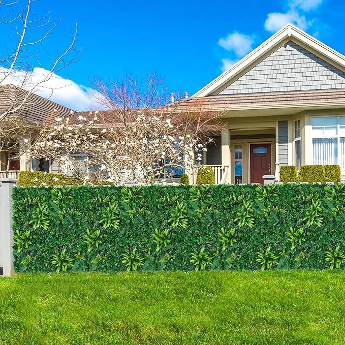 Artificial Boxwood Panels, Grass Wall Panels 20"x20", Privacy Hedge Fence Screen - Image 6