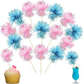 Ephlyn 30Pcs Foil Firework Cupcake Toppers Sparkle Tinsel Cupcake Picks Happy by Ephlyn
