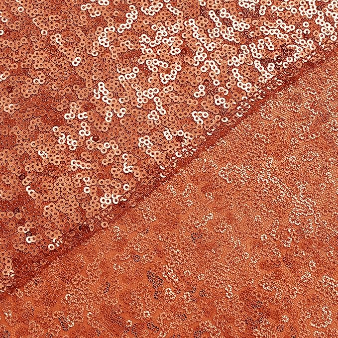 Sugargirl Orange Sequin Backdrop Curtain 2 Panels 2FTx8FT Glitter Orange - Image 9