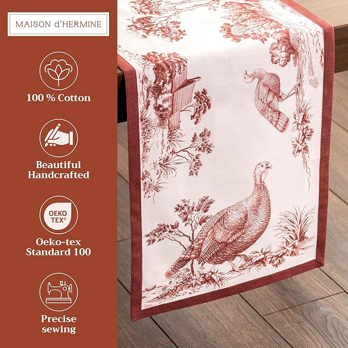Maison d' Hermine Table Runner 100% Cotton Single Layer Table Runners 48 inches - Image 2