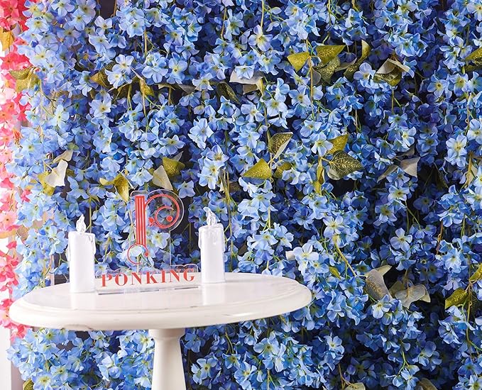 Flower Garland, Artificial Hydrangea Vine Flowers, Hanging Fake Hydrangeas Vine - Image 8