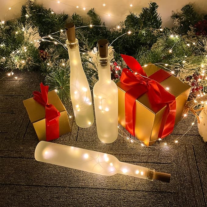 Dual Battery Pack LED Bottle Lights, 6.6ft 20led Double The Lighting Time - Image 4