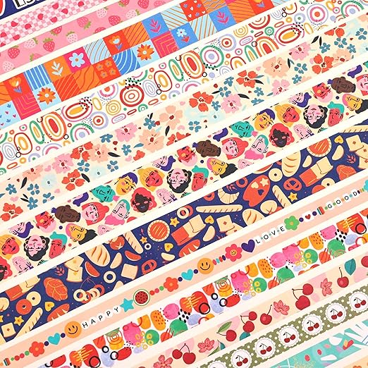 emmoolife 35 Rolls Washi Tape Set, Colorful Cute Floral Writable Decorative - Image 5