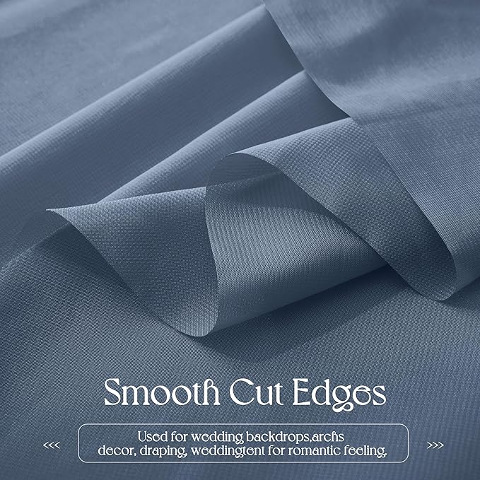 VACVELT Wedding Arch Draping Fabric Dusty Blue Chiffon, 1 Panel Sheer Drapes 30 - Image 6