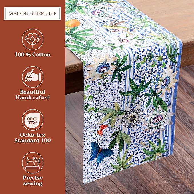 Maison d' Hermine Table Runner 100% Cotton Double Layer Table Runners 108 - Image 2