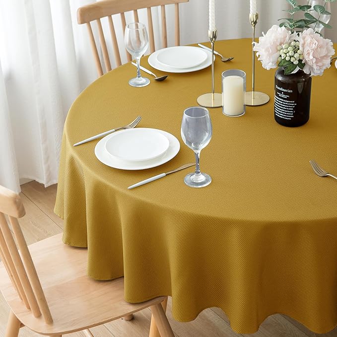 Biscaynebay Textured Fabric Round Christmas Tablecloths 70" - Image 6