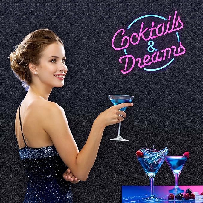 Cocktails and Dreams Neon Sign for Wall Decor Neon Signs - Image 6