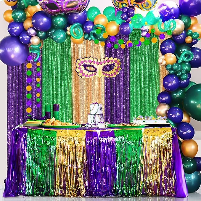 Purple Sequin Backdrop 4 Panels 2FTx8FT Photo Background Glitter Party Backdrop - Image 6