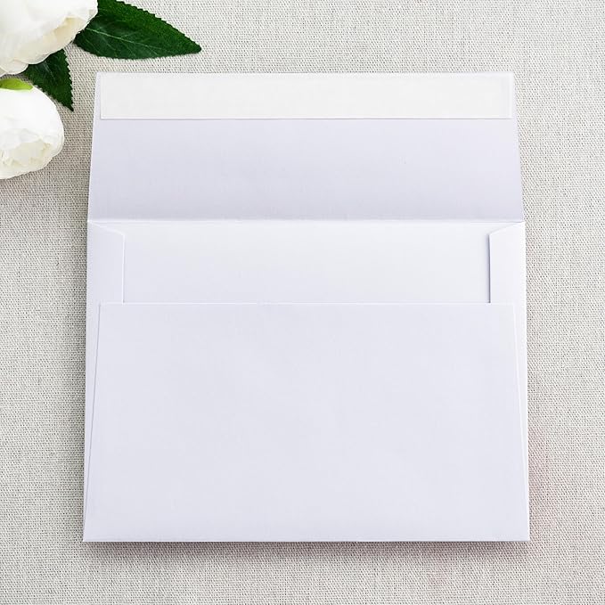 PONATIA 50 PCS 5x7 Envelopes, Self- Adhesive White A7 Envelopes - Image 2