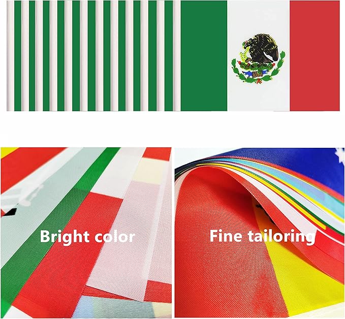 12 Pack Mexico Desk Flags Set, Mexican Small Mini Table Office Flags - Image 4