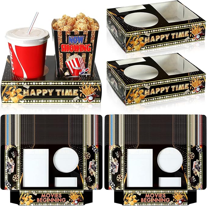 Faccito 36 Pcs Movie Night Snack Trays Movie Theater Snack Boxes Night Supply by Faccito