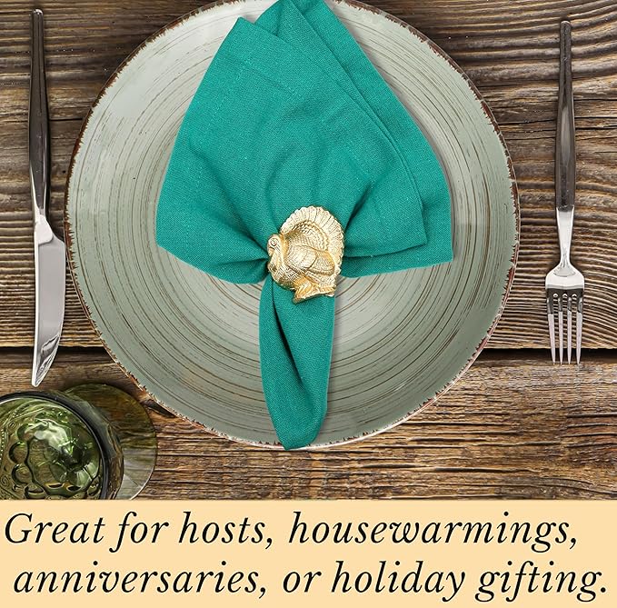 Turkey Bird Gold Napkin Rings Set of -12 - Image 7