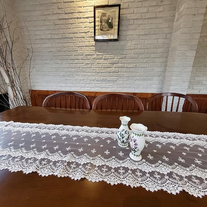 Inicia Table Lace Runner 12×86 inch Embroidered - Image 2