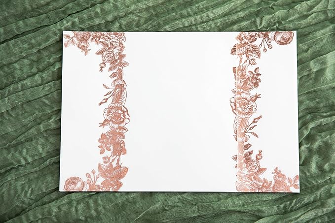 PONATIA 50 PCS Vellum Jackets for 5x7 Wedding Invitation Cards- 135gsm Floral - Image 8