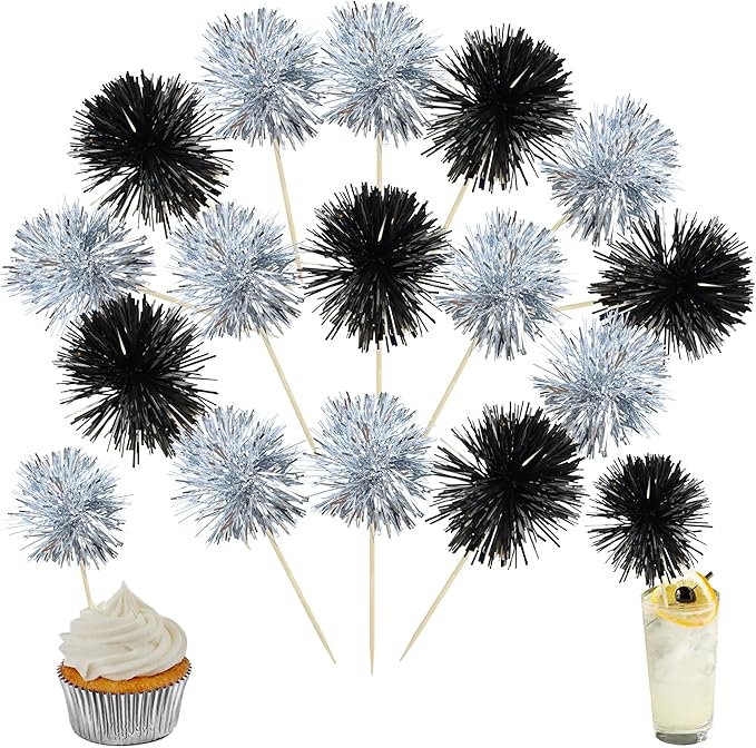 Ephlyn 30Pcs Foil Firework Cupcake Toppers Sparkles Fireworks Sticks Birthday by Ephlyn